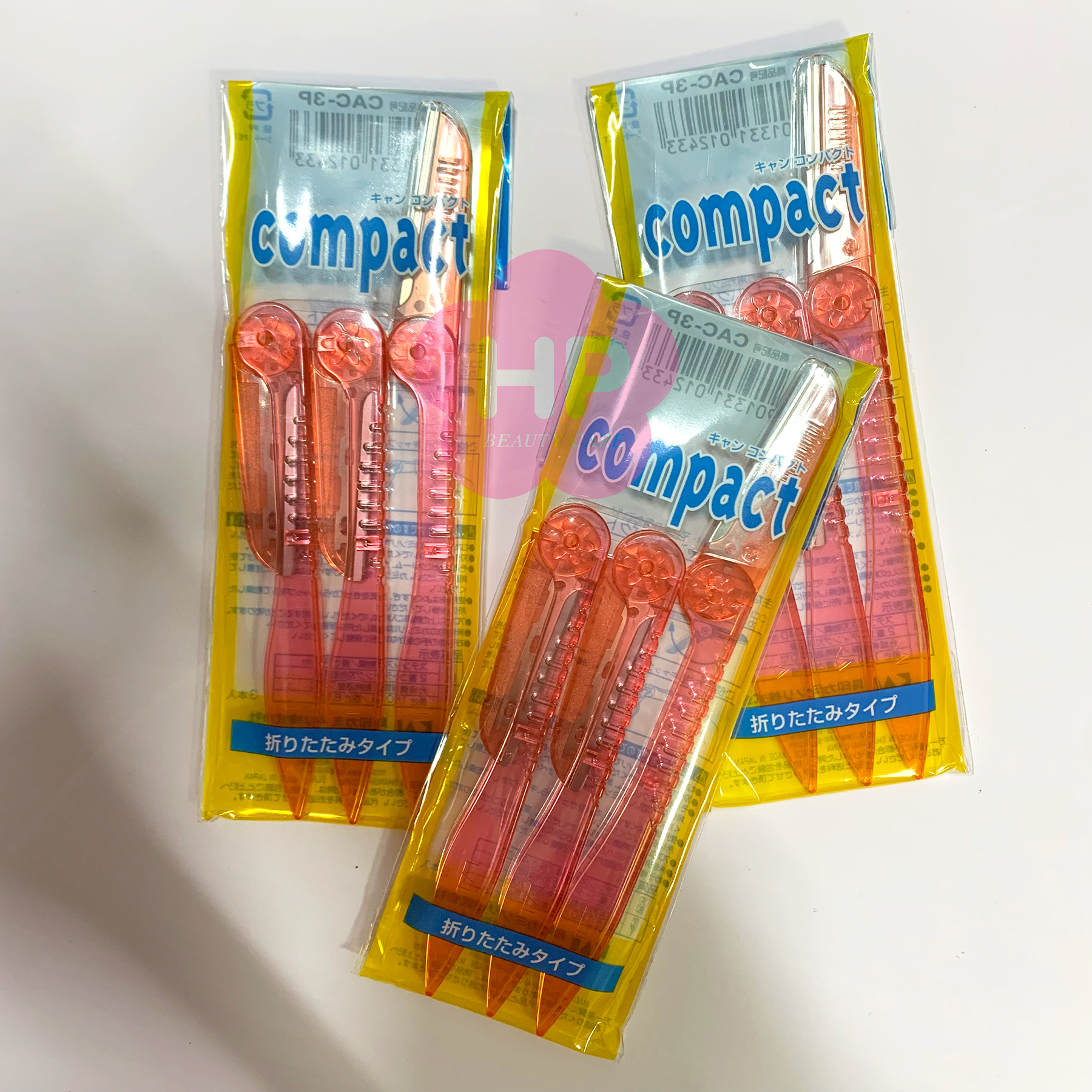 Dao Cạo Lông Mày Cán Gập Kai 12433 - 3P (Set 3 cây)