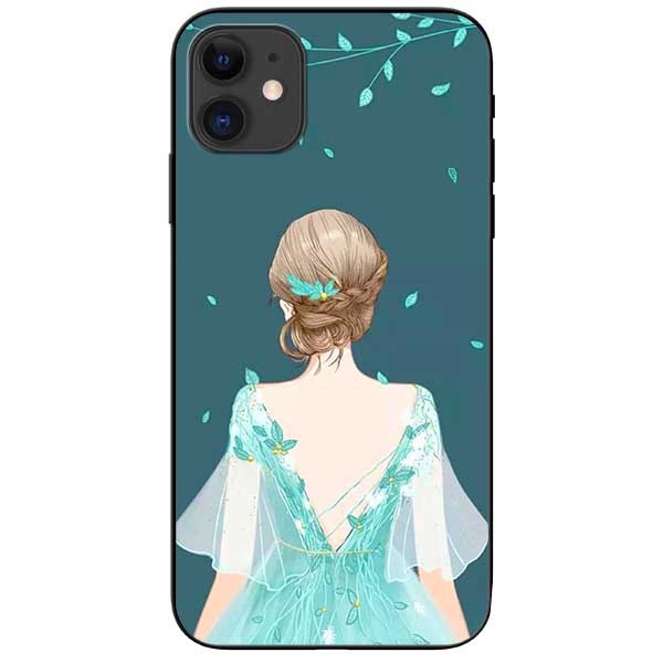 Ốp lưng dành cho Iphone 12 Mini Cô Gái Nền Xanh