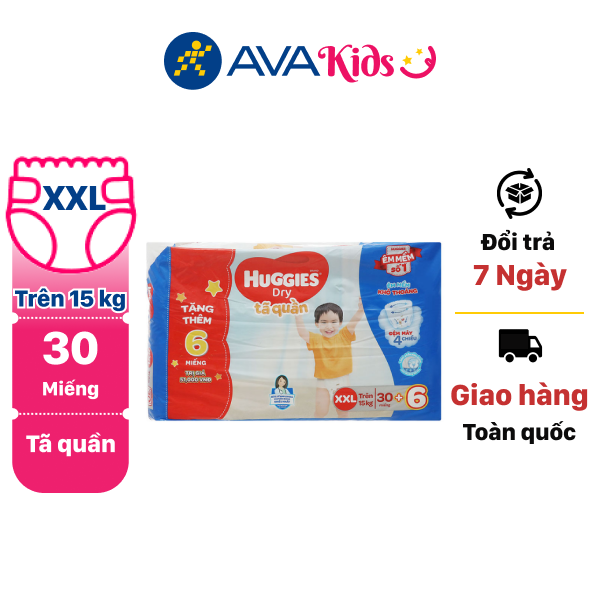 Tã quần Huggies size XXL 30 miếng (cho bé trên 15kg)