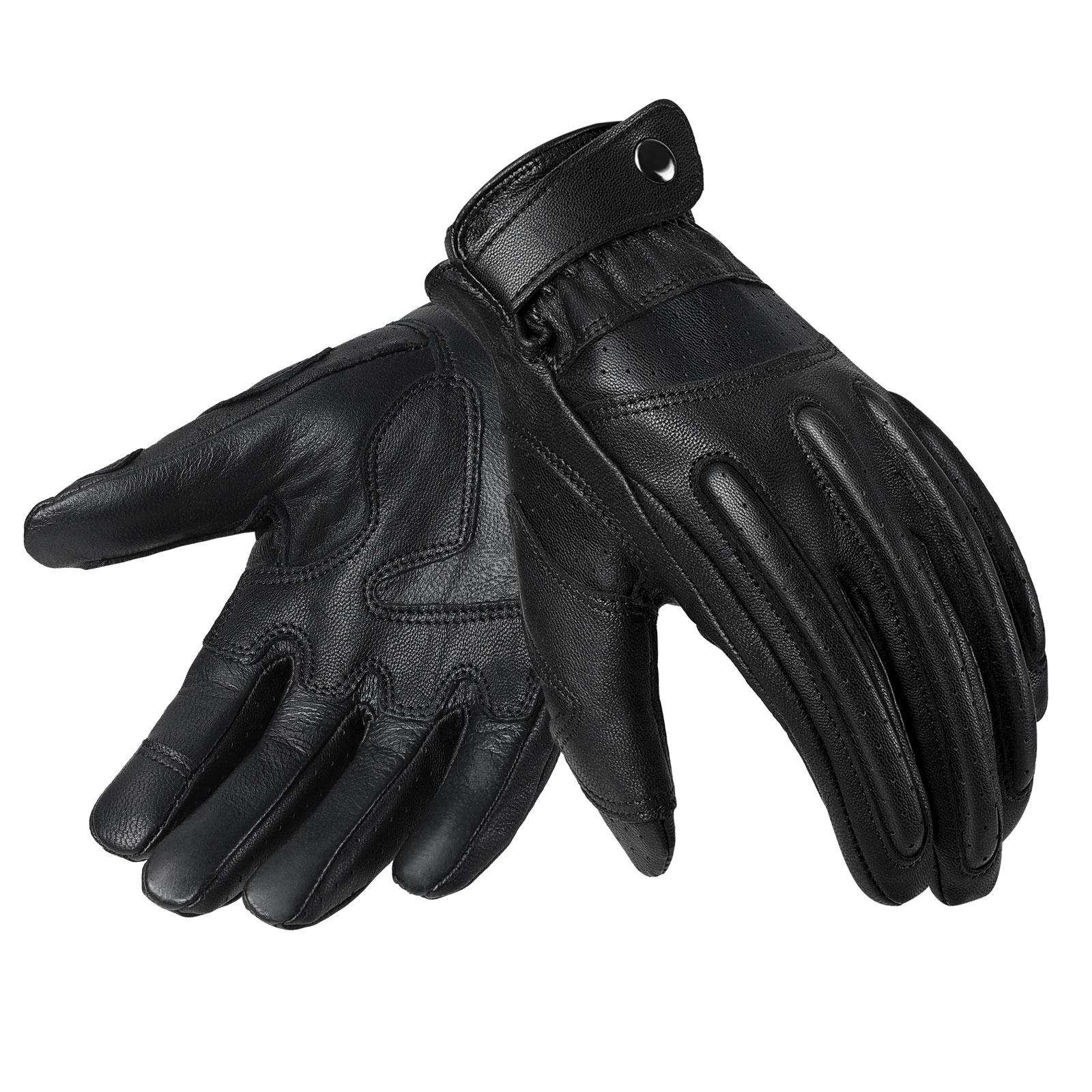 OZERO Nam Găng Tay Màn Hình Cảm Ứng Da Găng Tay Xe Máy Thể Thao Ngoài Trời Full Ngón Đi Xe Đạp Núi Xe Đạp Guantes Moto Găng Tay Color: Black Size: XL