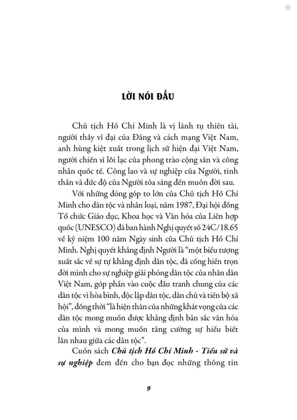 Chủ tịch Hồ Chí Minh - Tiểu sử và sự nghiệp -bản in 2025