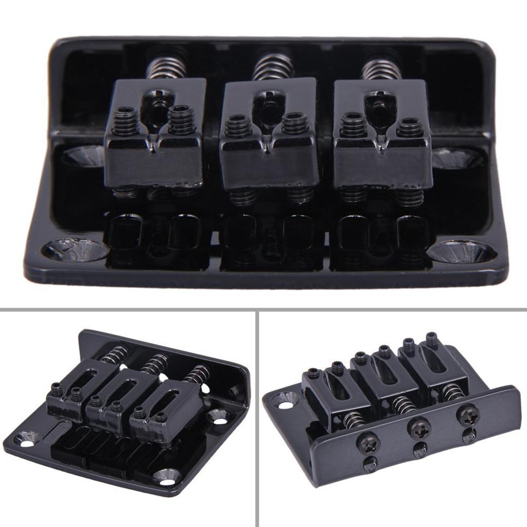 Guitar Bridge with Wrench Screw Set for 3 String Electric Guitar