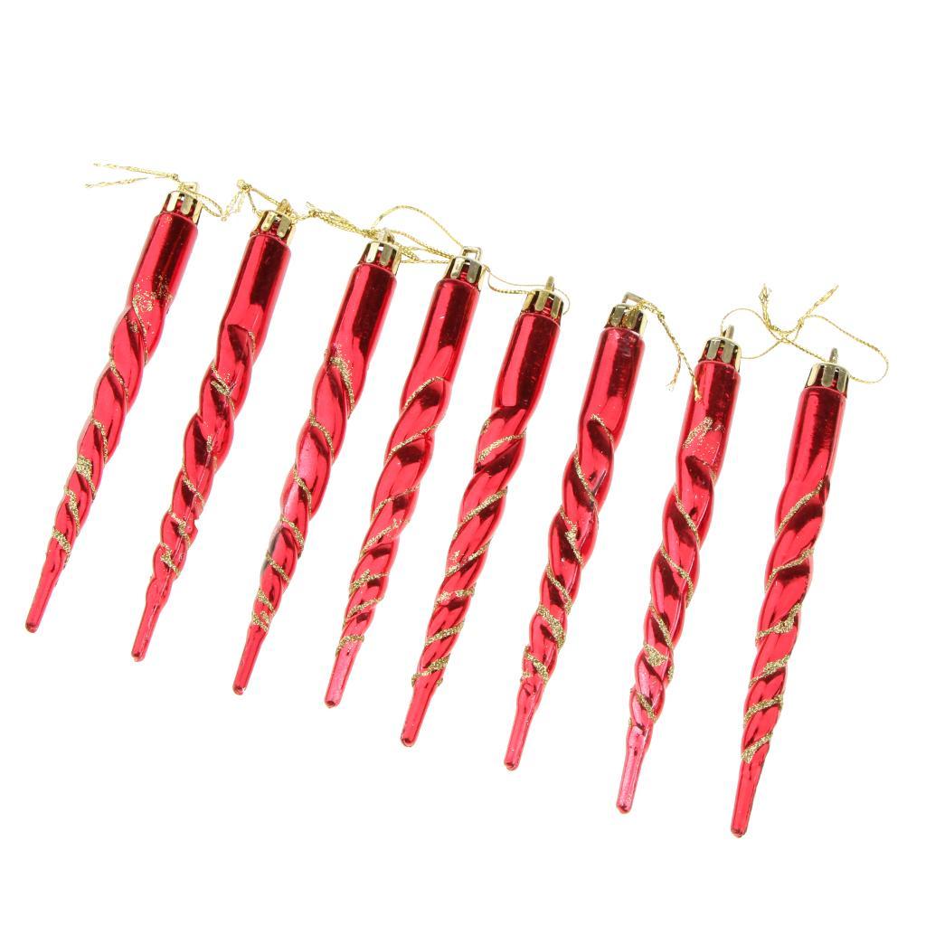 Christmas tree decoration Plastic Column Hanging Ornament Set of 8