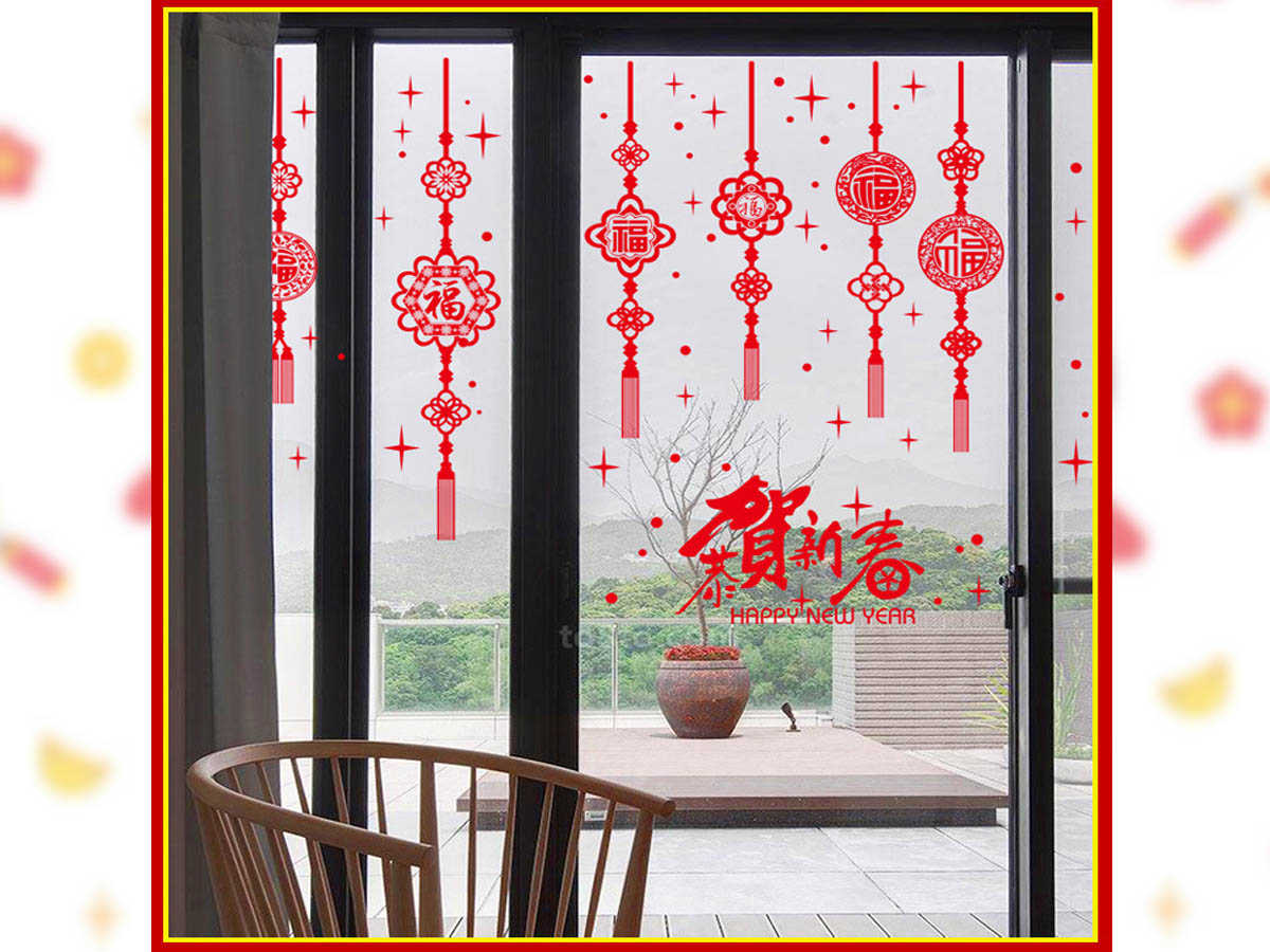 Decal trang trí tết- dây treo tài lộc