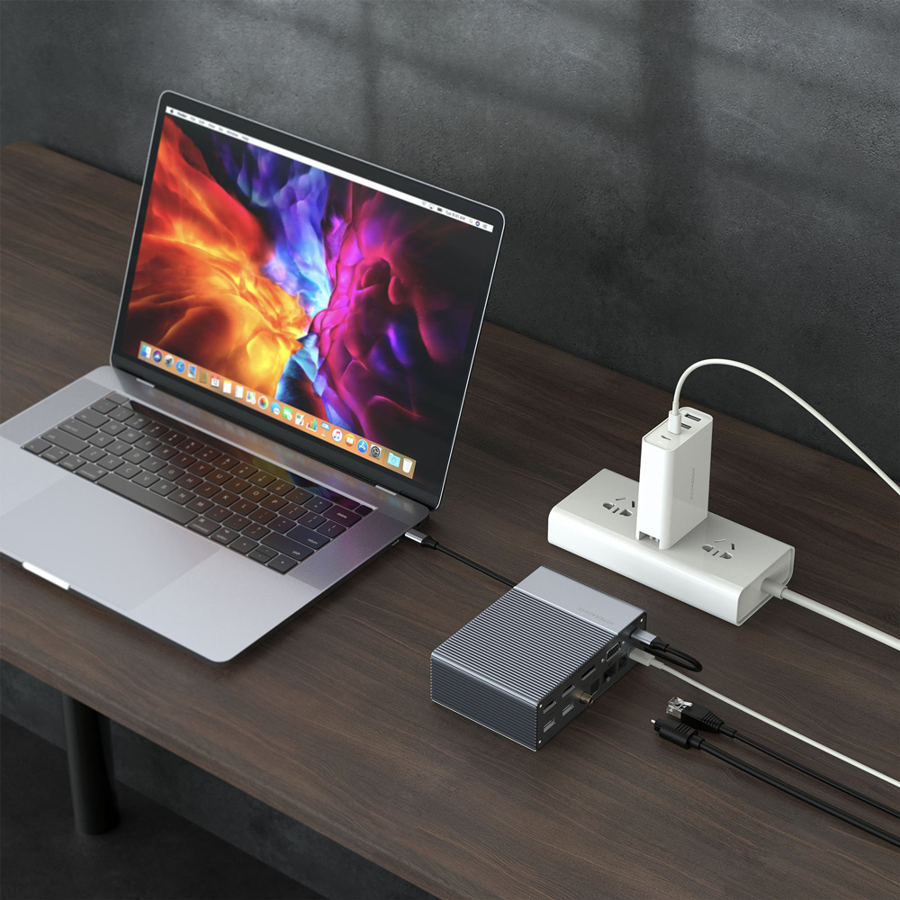 CỔNG CHUYỂN HYPERDRIVE GEN2 18-IN-1 FOR MACBOOK, IPAD PRO 2018-2020, PC &amp; DEVICES (G218) - Hàng Chính Hãng