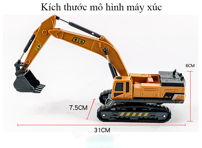 Đồ chơi mô hình xe đầu kéo xe xúc và xe xúc đất KAVY NO.8807 gồm 2 xe ( đầu kéo chạy đà, nhựa ABS an toàn bền đẹp)