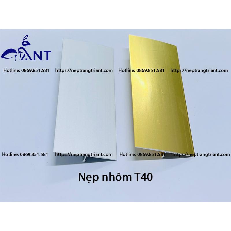 Nẹp nhôm T40 trơn,nẹp sàn gỗ, nẹp PVC, nẹp chữ T nhôm trang Trí,thanh dài 2m7, dễ thi công
