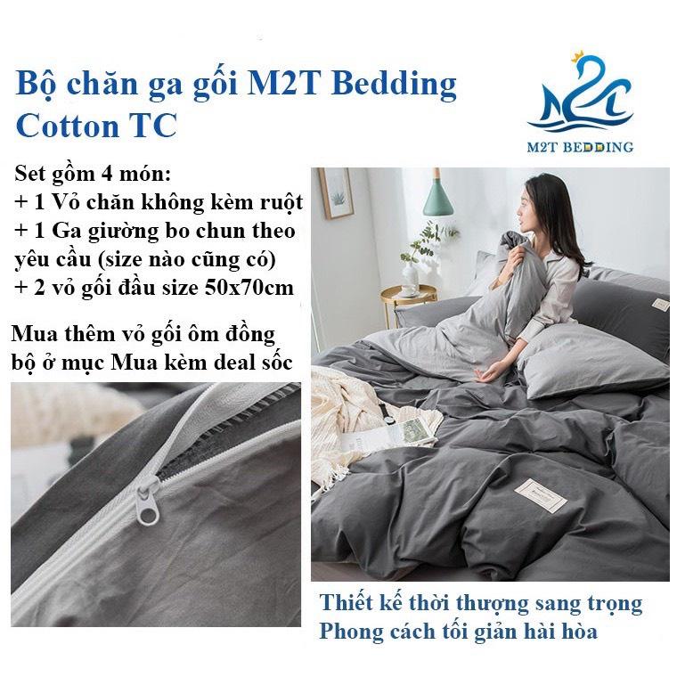 Chăn Ga Gối Đệm Cotton TC M2T Bedding Phong Cách Hàn Quốc Ga Giường Bo Chun Đủ Mọi Kích Thước Theo Yêu Cầu