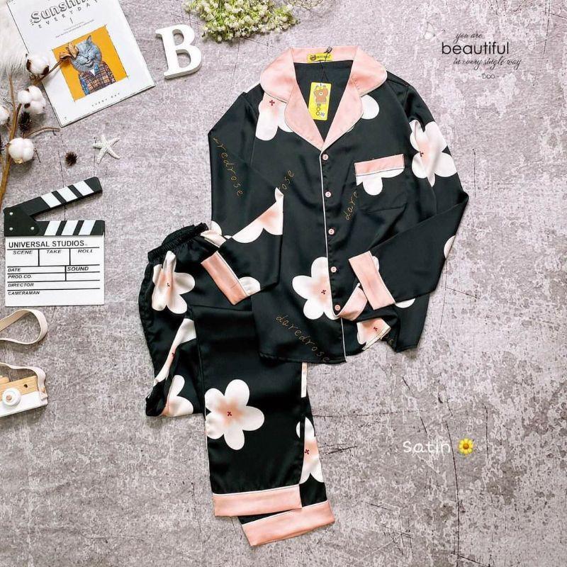 Bộ Satin Hoa đùi,tnqd và tdqd size