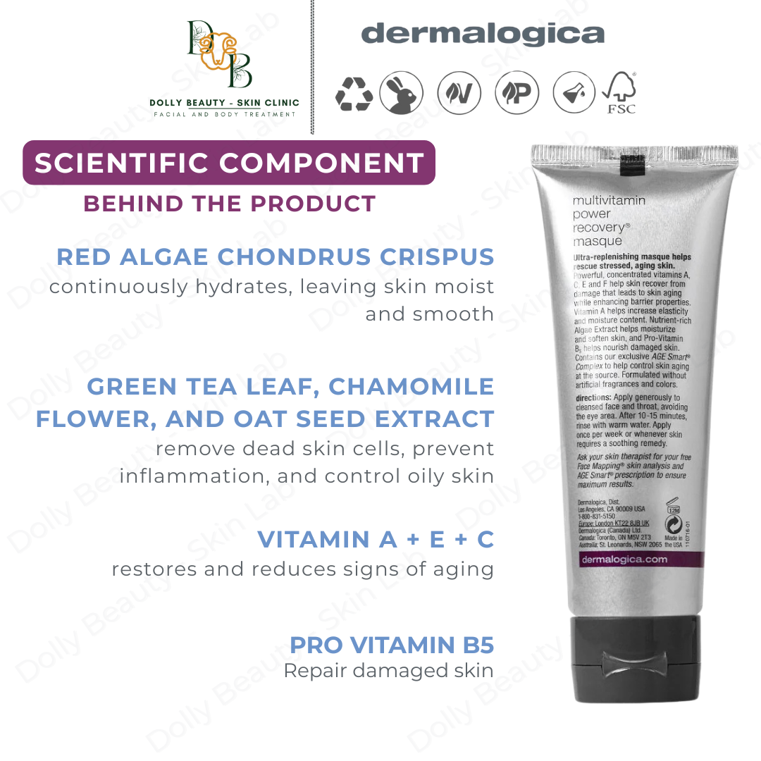 Mặt nạ vitamin cô đặc MULTIVITAMIN RECOVERY MASQUE 75ml của Dermalogica - Dolly Beauty