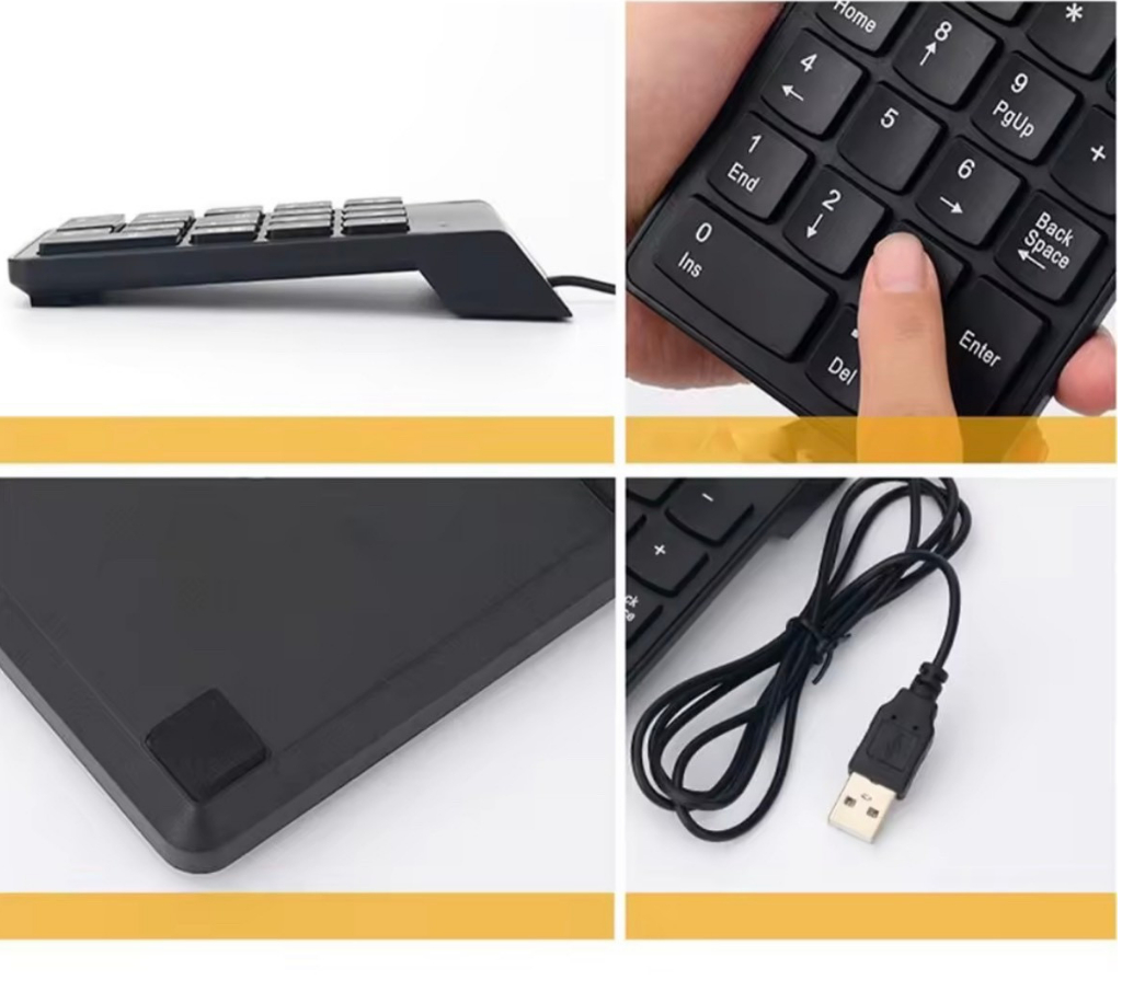 Bàn phím số mini K1000 nhỏ gọn kết nối có dây bằng đầu USB