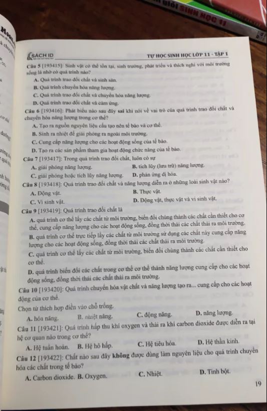 Tự học sinh học lớp 11 tập 1 + tập 2 - MoonBook