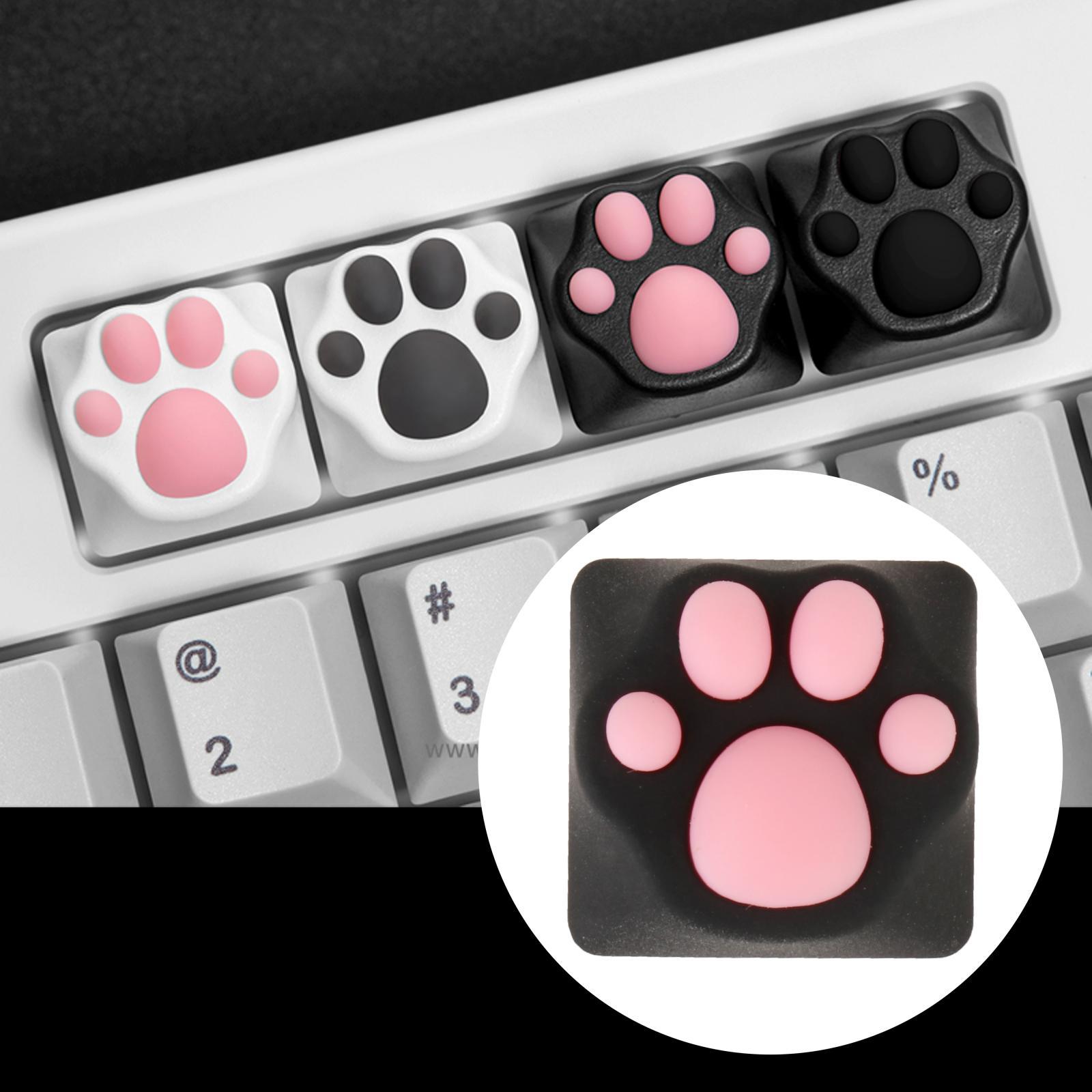Customized ABS Silicone Kitty Paw Cat Paws Pad Keyboard key Caps White