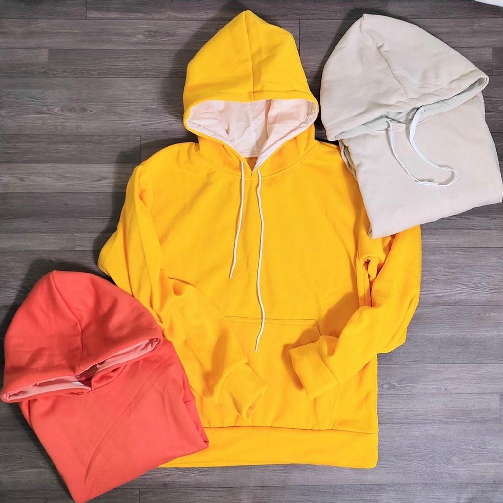 Áo Hoodie Nỉ Bông Ngoại Trơn Unisex Basic Nam Nữ Oversize Form Rộng Nhiều Màu Ulzzang KUN