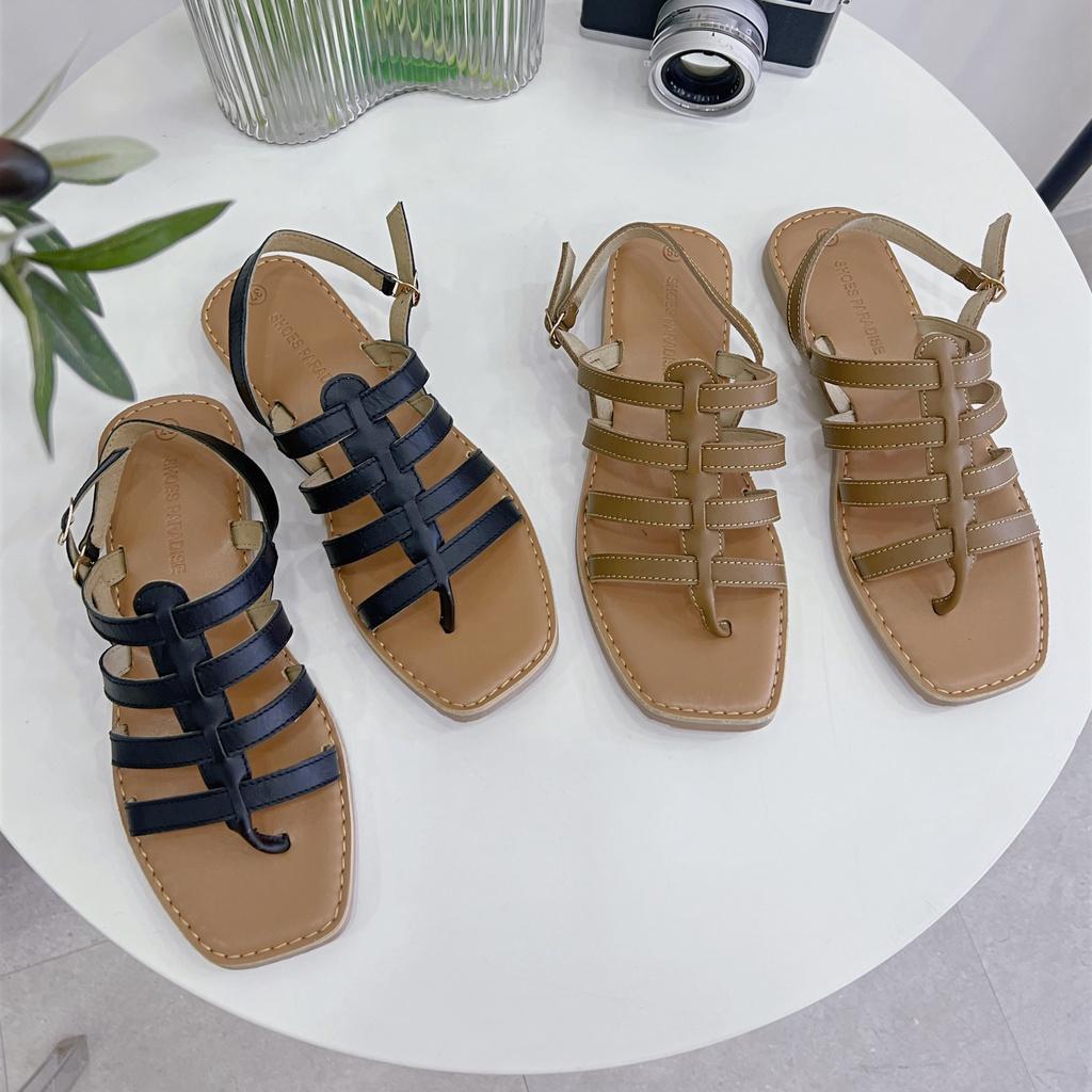 Sandal nữ xinh rọ đế bệt dây thời trang hàn quốc da bò Shoes Paradise SD07