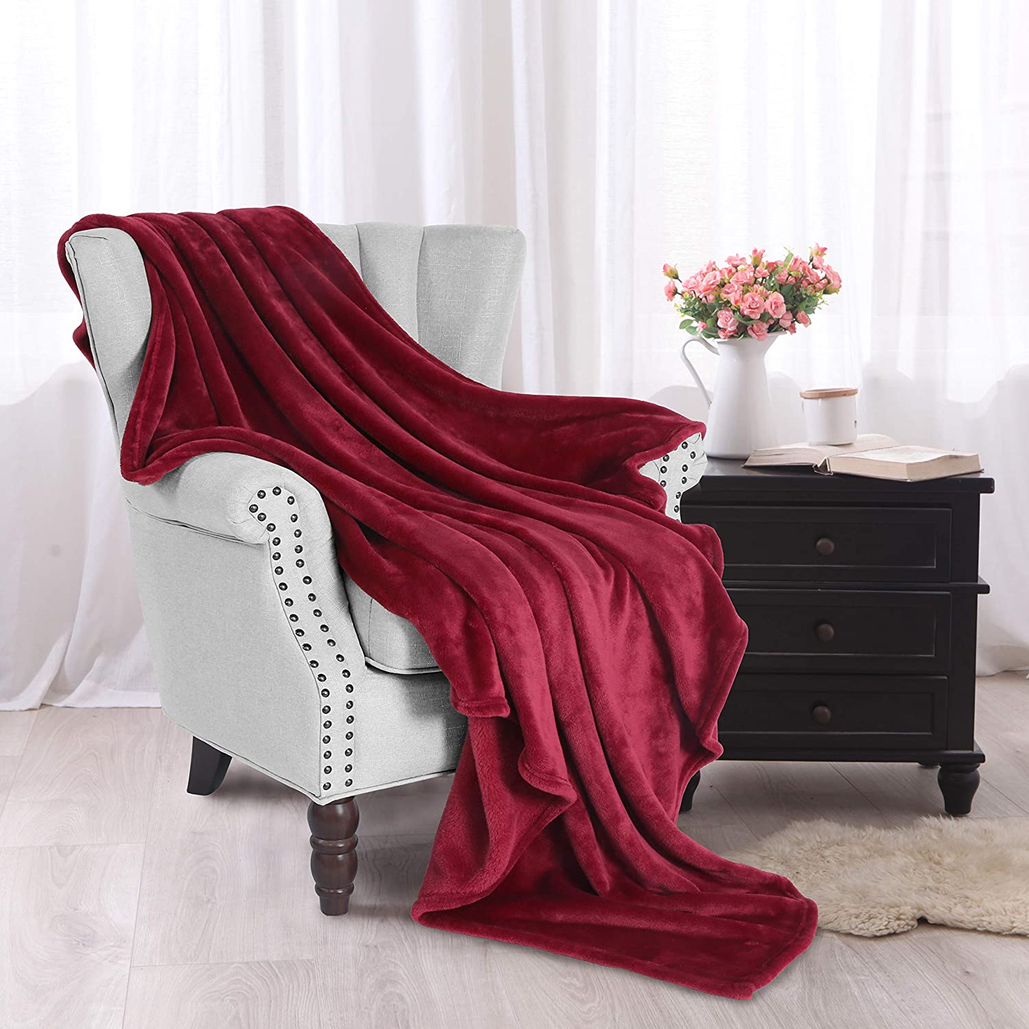 Mền lông cừu đỏ đô, nâu cao cấp A - 1m6x2m