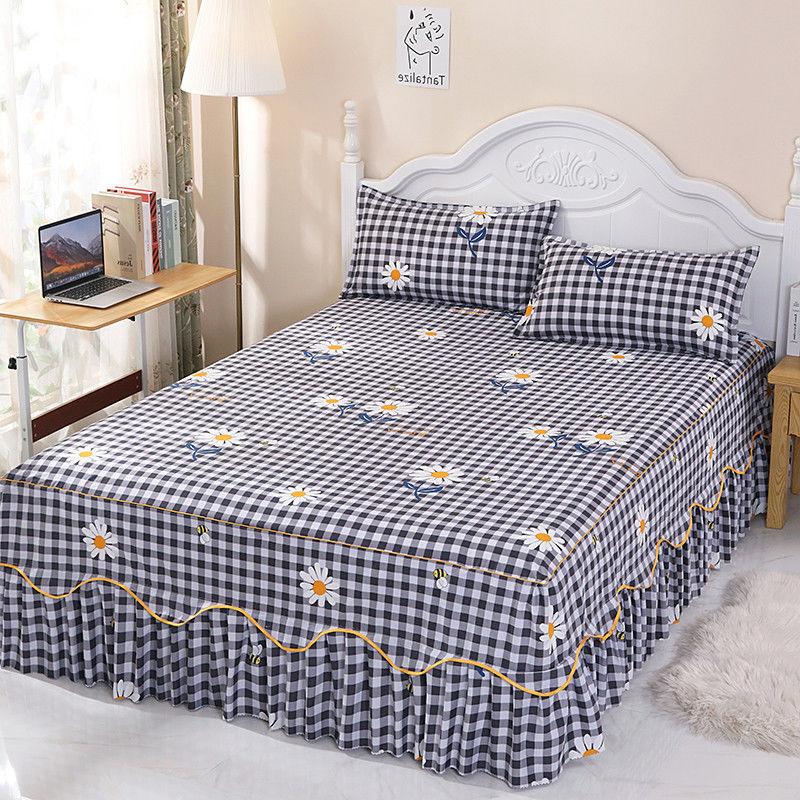 3 Bộ Chăn Ga Gối Trang Bị Tấm Giường Với VÁY LANH Tờ In Trang Bị Giường Cho Nhà Nệm Bao Da Với vỏ Gối Ôm