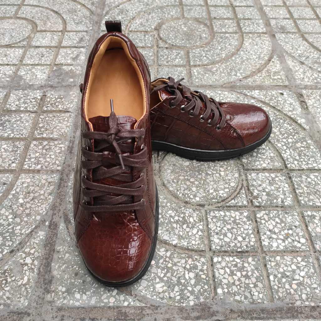 Giày Thời trang da cá sấu có buộc dây rất đẹp!