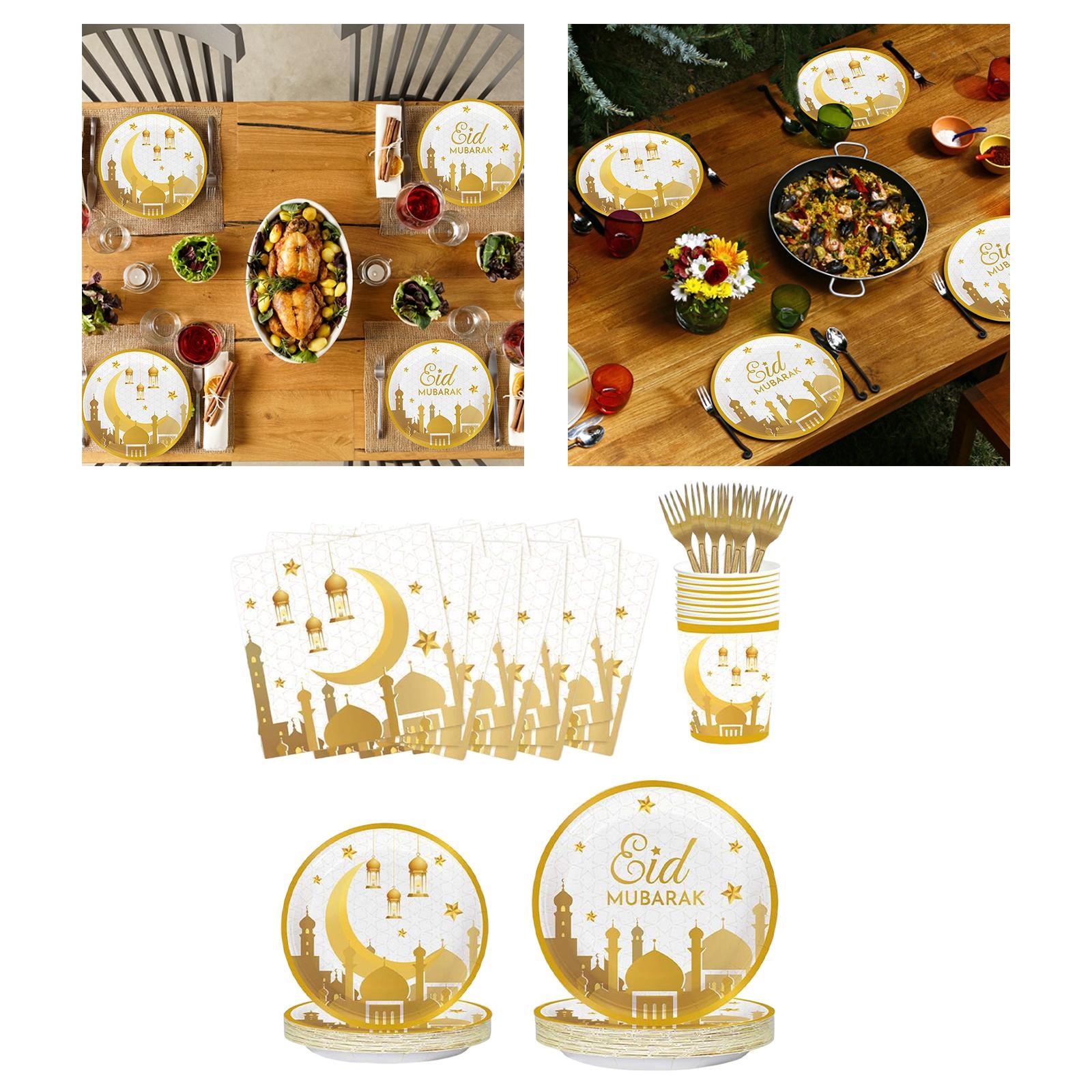 Paper Ramadan Eid Mubarak Party Supplies Set for Party Birthday Guests