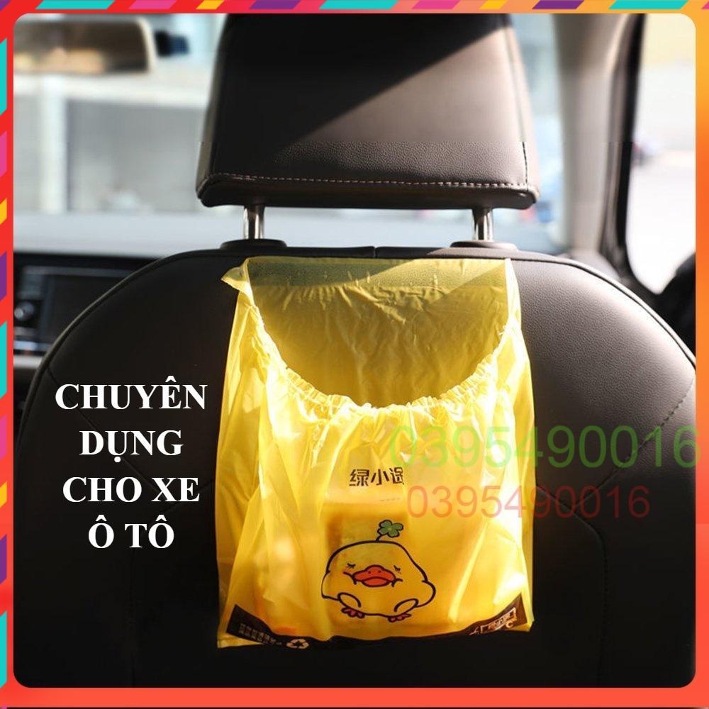 Bịch 60 túi đựng rác dán miệng VỊT VÀNG cho xe hơi văn phòng nhà bếp, túi nôn khi đi ô tô tàu xe tiện lợi