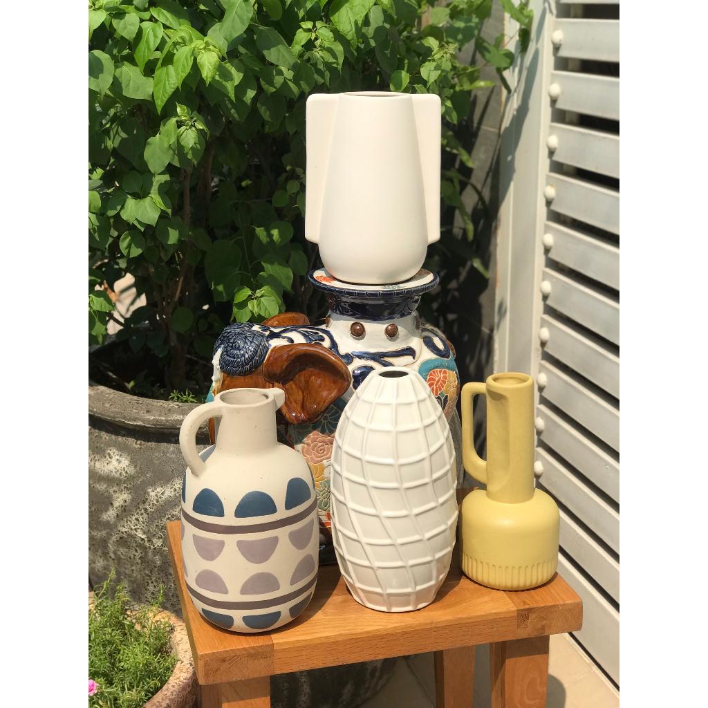 BỘ BÌNH GỐM SỨ XUẤT KHẨU TRANG TRÍ DECOR CẮM HOA XK02