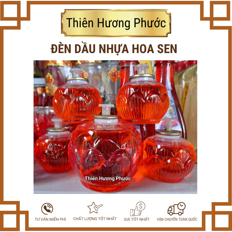 Đèn dầu nhựa hoa sen 200ml