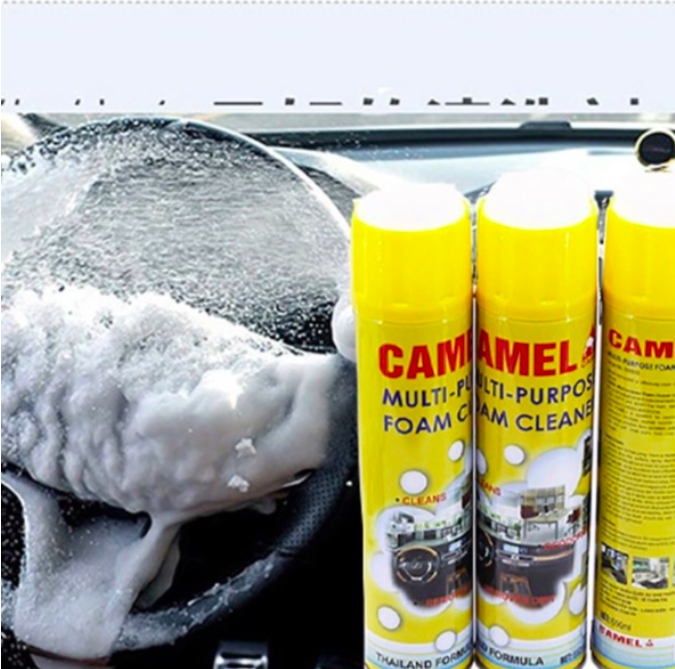 Dung dịch vệ sinh nội thất ô tô, xịt bọt vệ sinh đa năng CAMEL FOAM CLEANER cho nội thất, ghế da, trần nỉ ô tô.