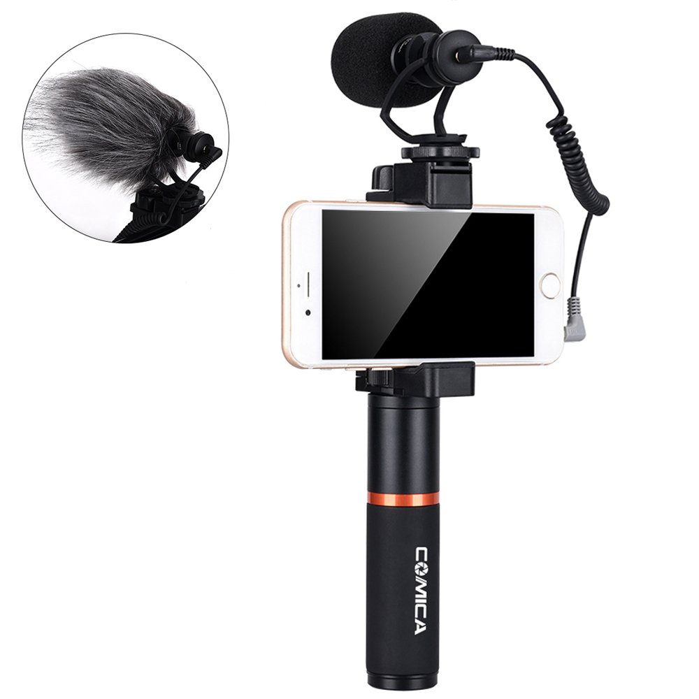 Bộ micro kèm tay cầm quay phim cho điện thoại Comica CVM-VM10-K1- Hàng Chính Hãng