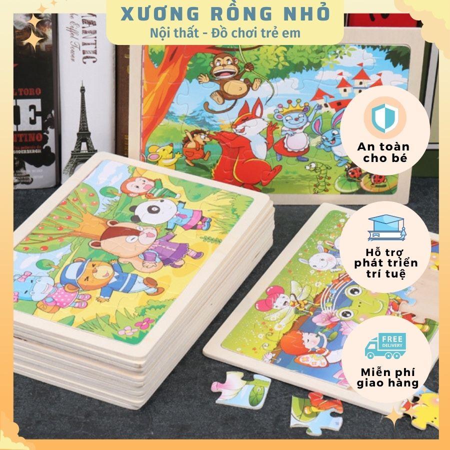Tranh Ghép Hình Cho Bé Đồ Chơi Xếp Hình Bằng Gỗ 2D 24, 30 Mảnh 15 x 21,5 cm Nhiều Mẫu Mới Phát Triển Tư Duy Cho Trẻ Em