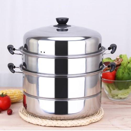 Nồi hấp inox đa năng 3 tầng 3 đáy cao cấp, nồi hấp xôi, hấp bánh bao, hấp đồ ăn, nồi hấp 2 tầng 2 đáy