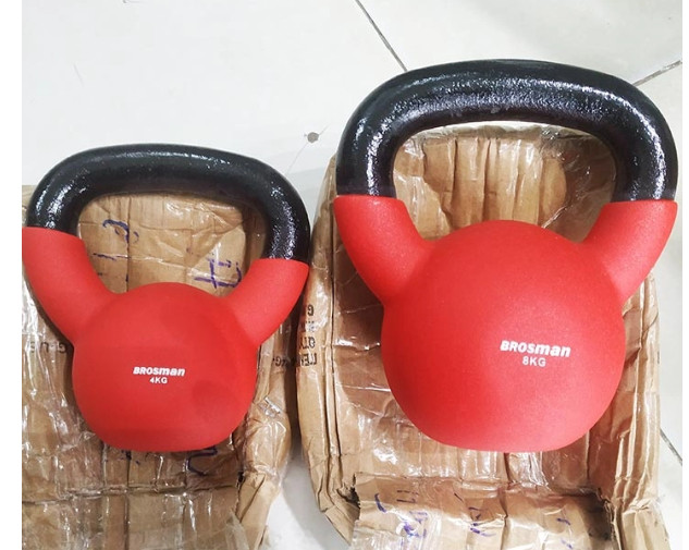 Tạ bình vôi tập thể lực 12kg,14kg,16kg 1 quả, tạ bình tập squat, chân mông bằng gang bọc cao su bảo vệ nền nhà, an toàn khi sử dụng