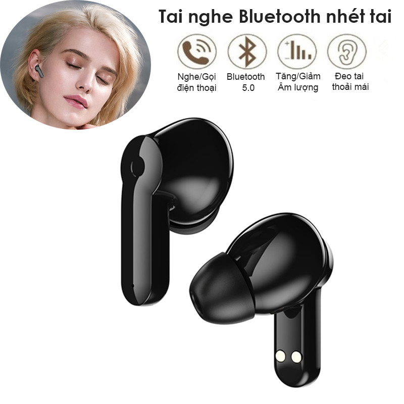 Tai Nghe Bluetooth Không Dây Cảm ứng vân tay Tai nghe Chống ồn Tai nghe TWS - Hàng Chính Hãng PKCB