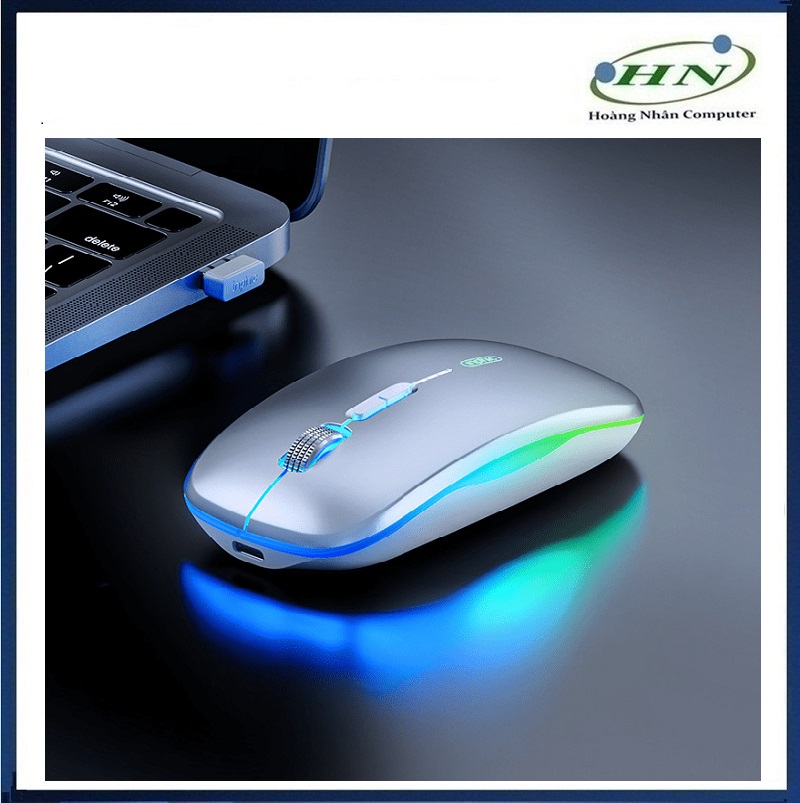Chuột không dây INPHIC M1L có đèn led 7 màu tự động thay đổi kết nối bằng chip USB 2.4G với 4 mức độ DPI - HN