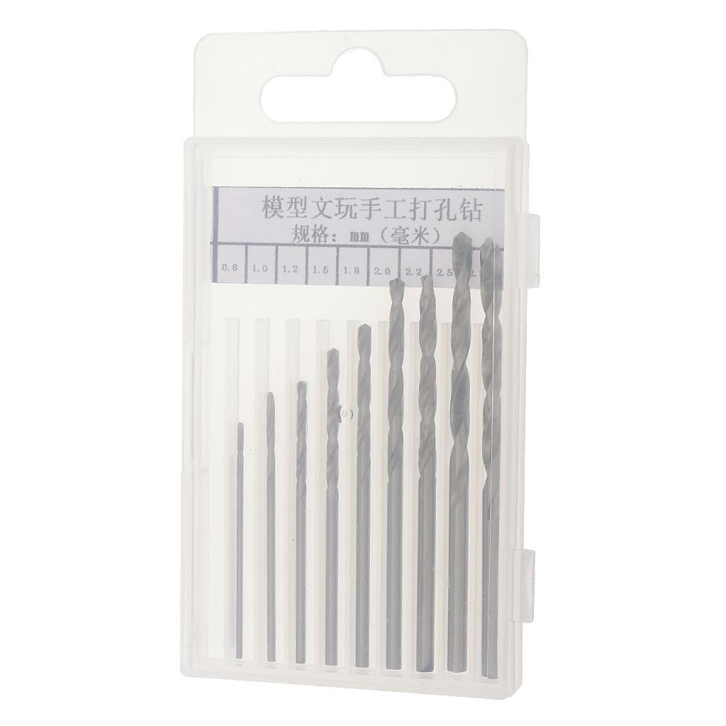 2-4pack 10pcs Mini High Speed Steel General Purpose Hand Drill Bits Set
