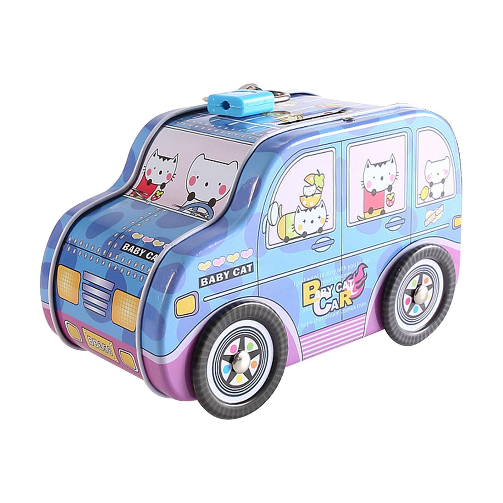 Money Box Exquisite cars money Saving Box for Desktop Office Living Room Blue