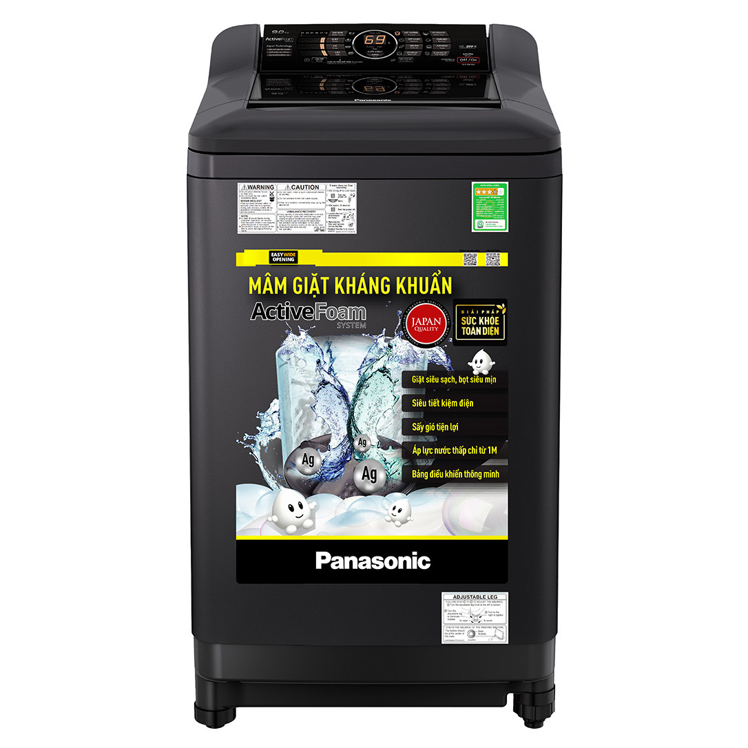 [Lắp đặt trong vòng 24h] Máy Giặt Cửa Trên Panasonic 10 Kg NA-F100A4BRV- Siêu Bọt Mịn Tách Bẩn - Hàng chính hãng