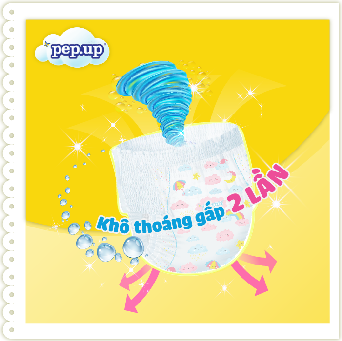 Combo 4 Gói Tã Quần Pep.up Vàng - Size XL