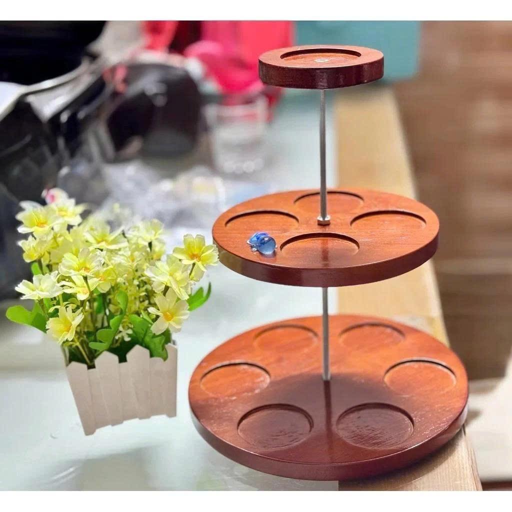 Tháp Nhựa Giả Gỗ 3 Tầng Bày Bia Nước Ngọt, Nhựa Giả Gỗ, Tháp Bày Gia Tiên Đẹp Mắt Sang Trọng