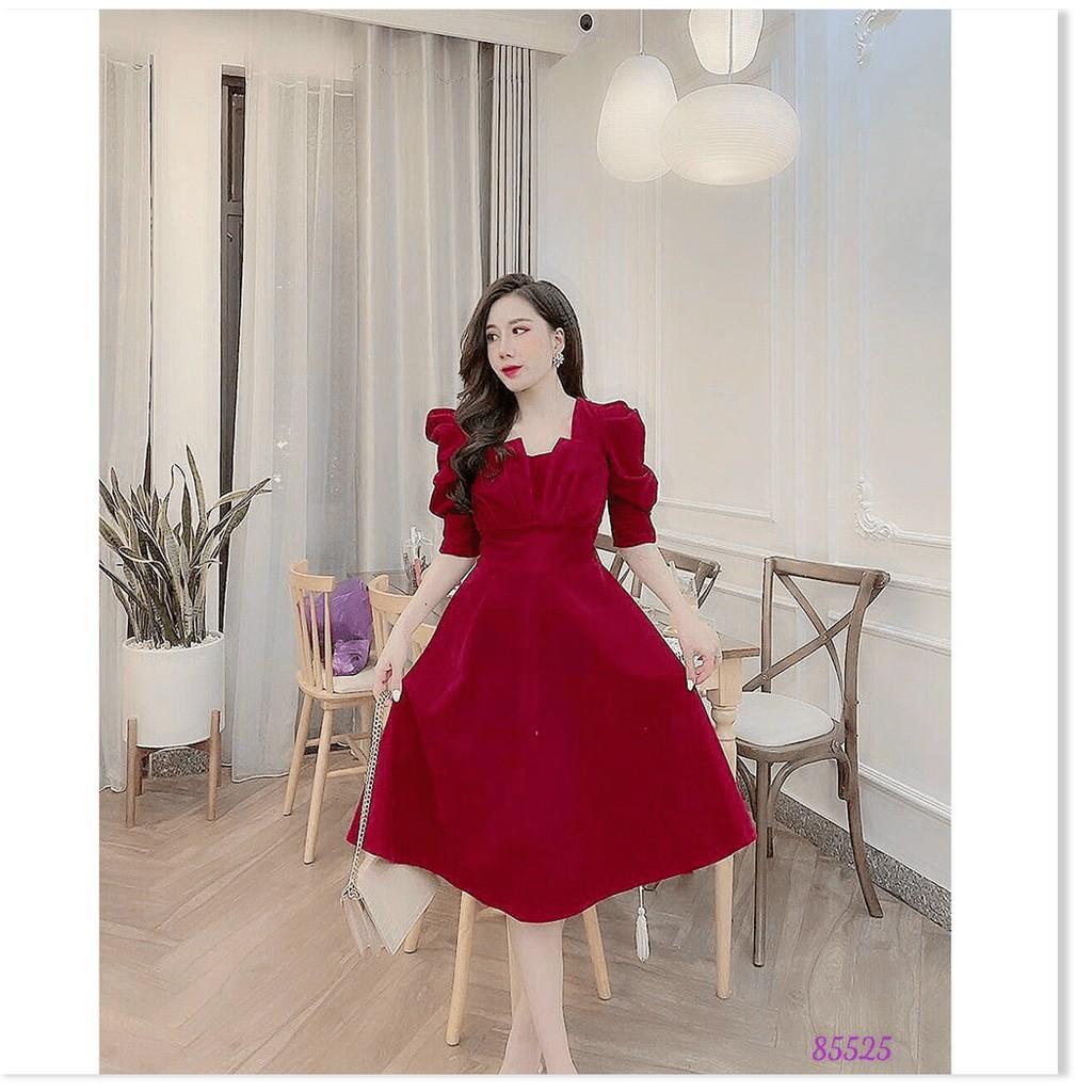 ĐẦM COTTON LẠNH,HỌA TIẾT TRƠN 2 MÀU XINH XẮN NHƯNG KHÔNG KÉM PHẦN SANG TRỌNG