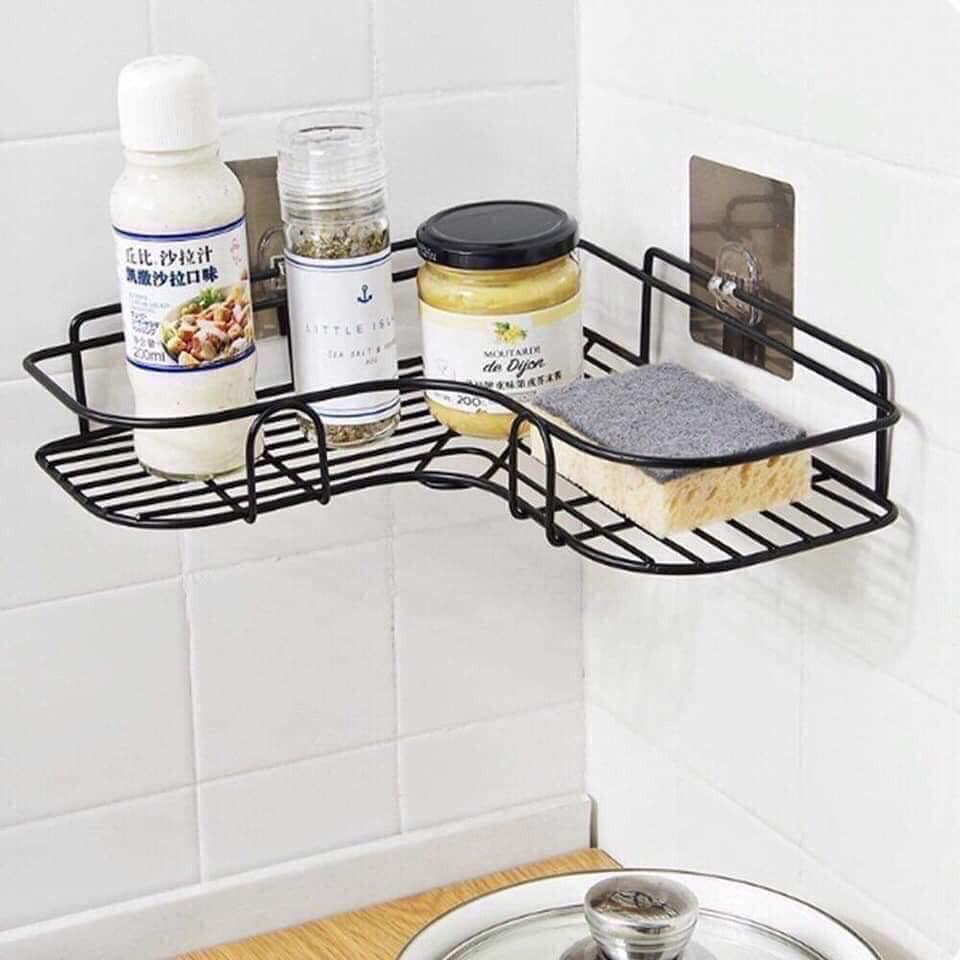 KỆ GÓC SẮT ĐEN DÁN TƯỜNG SIÊU CHẮC TIỆN LỢI