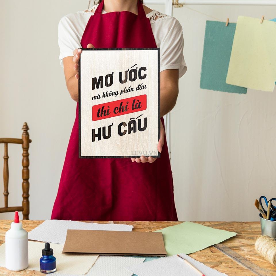 Tranh Slogan khẩu hiệu LEVU LV116 "Mơ ước mà không phấn đấu thì chỉ là hư cấu"