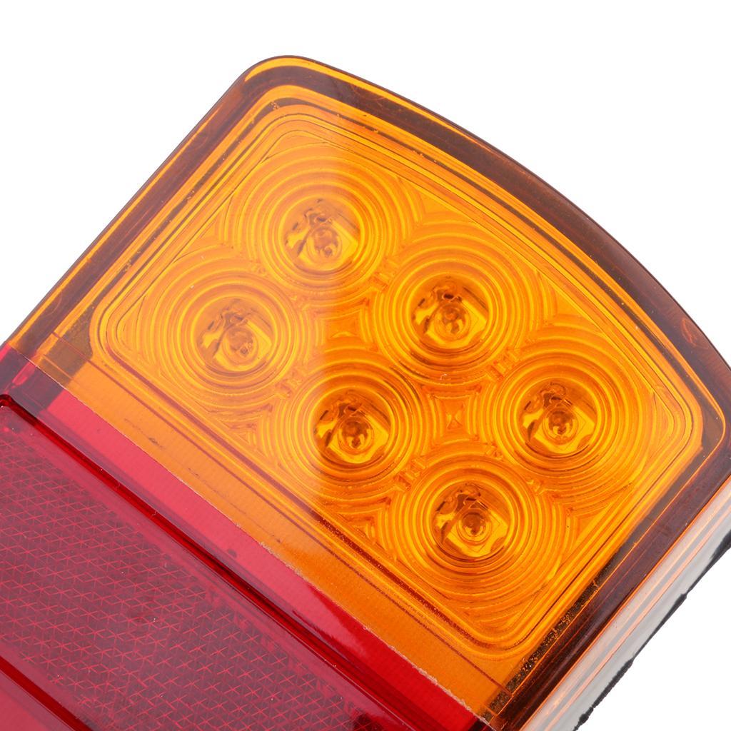 2pcs 12V 12 Led Tail Reverse Back Up Light Stop Indicator Trailer Truck