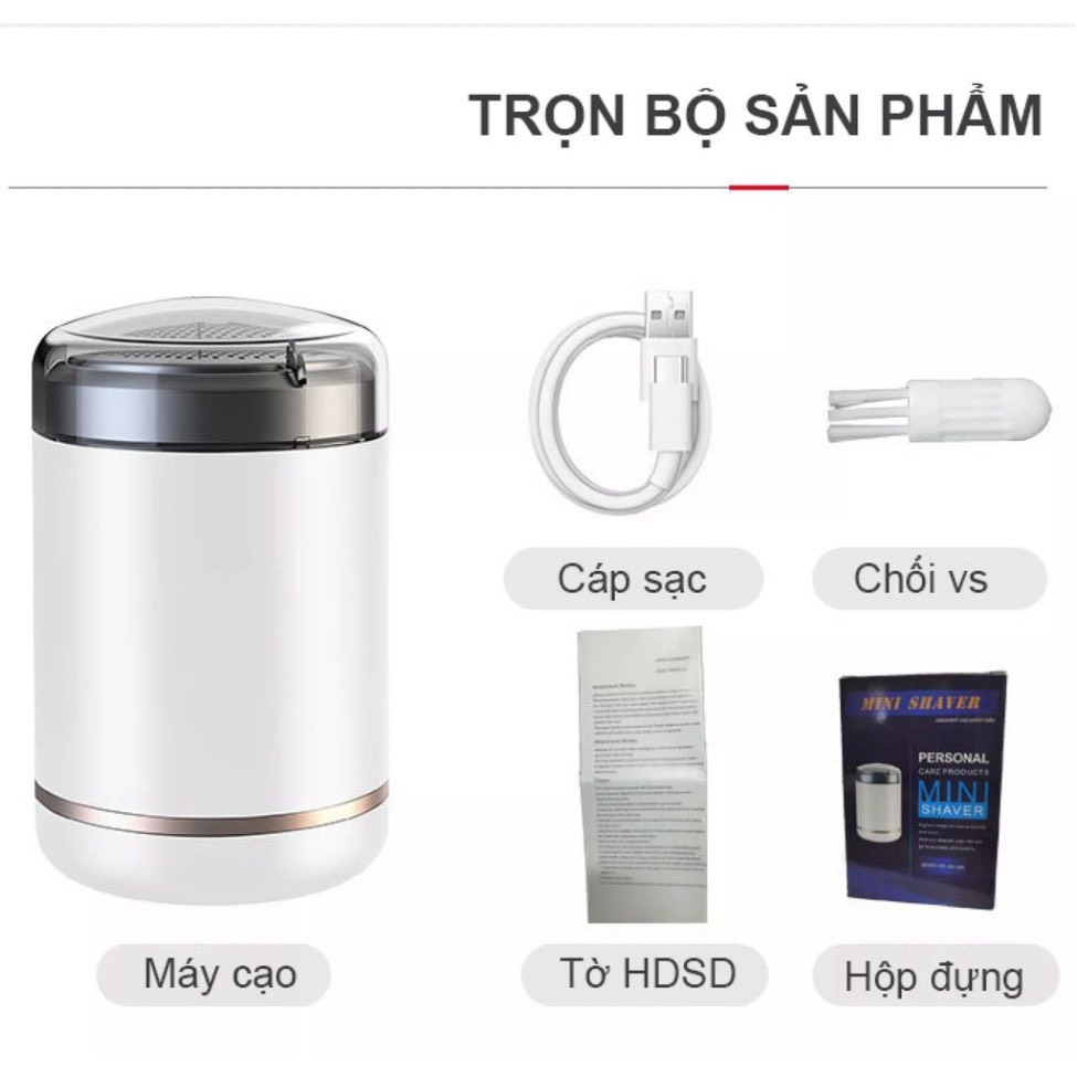 Máy cạo râu nam mini siêu nhỏ gọn, Máy cạo râu nam Chính Hãng 3 lưỡi công nghệ Nhật Bản Cạo khô, Cạo ướt đều được, Không đau rát, Sạc điện Pin khỏe