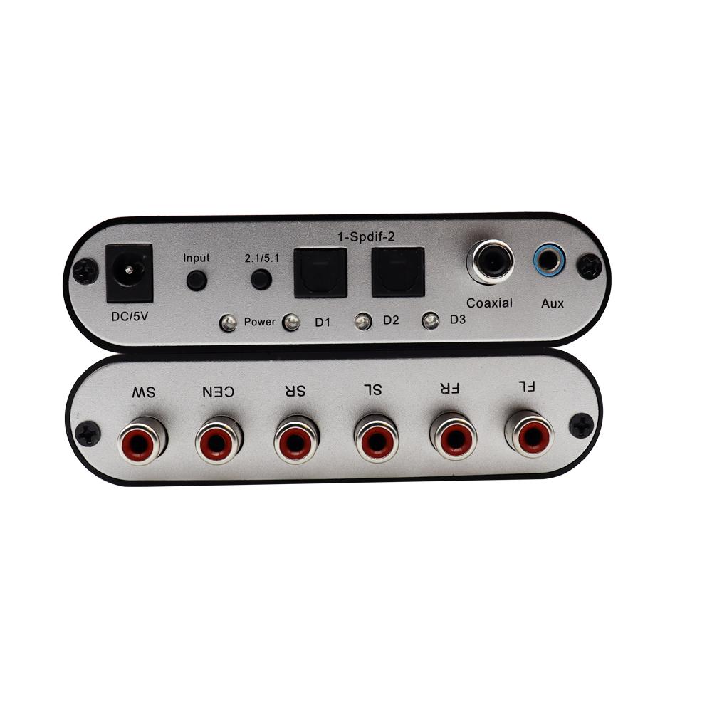 Kỹ Thuật Số Sang Analog 5.1 CH Âm Thanh Nổi AC3 HD Bộ Chuyển Đổi Âm Thanh Quang SPDIF Đồng Trục AUX 3.5 Mm Sang 6 RCA Bộ Giải Mã Âm Thanh bộ Khuếch Đại