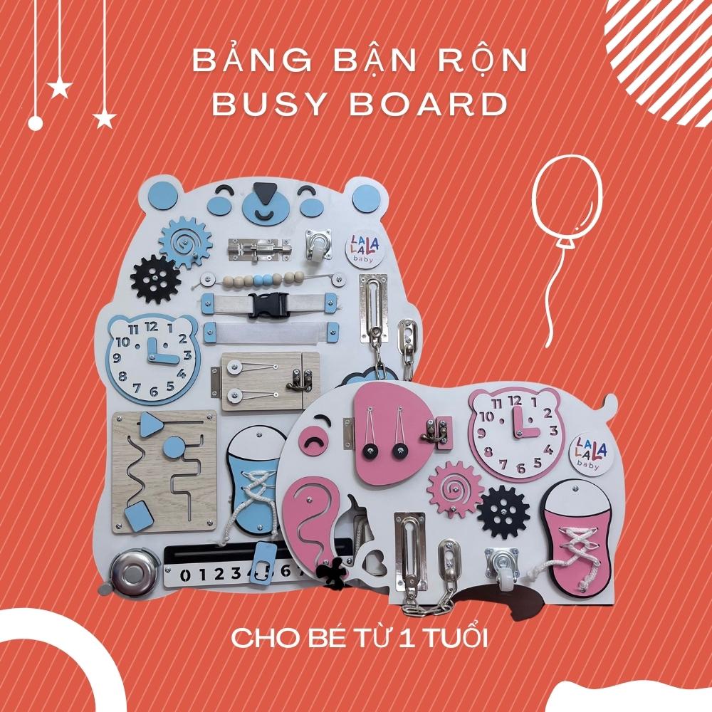 Bảng bận rộn - Busyboard hình Gấu to phát triển vận động tinh cho bé từ 1 tuổi, gỗ cao cấp, đồ chơi giáo dục sớm