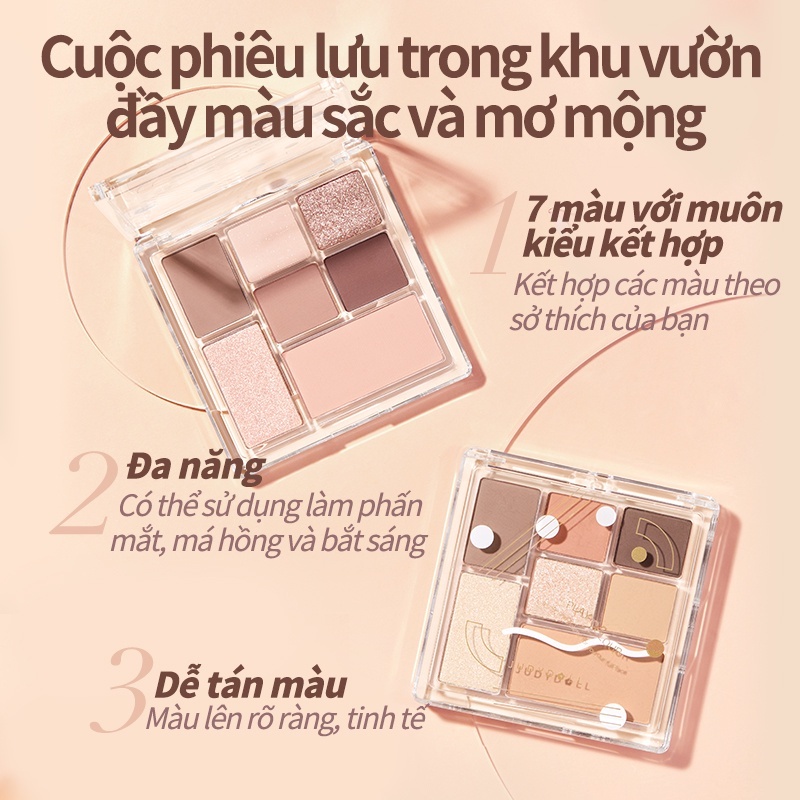 JUDYDOLL Bảng phấn mắt 7 màu Play Color ALL-IN-ONE Palette Tiện lợi Đa năng 8.5g