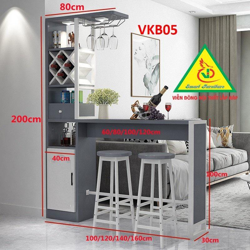 Quầy bar mini kết hợp tủ rượu VKB05 - Nội thất lắp ráp Viendong Adv