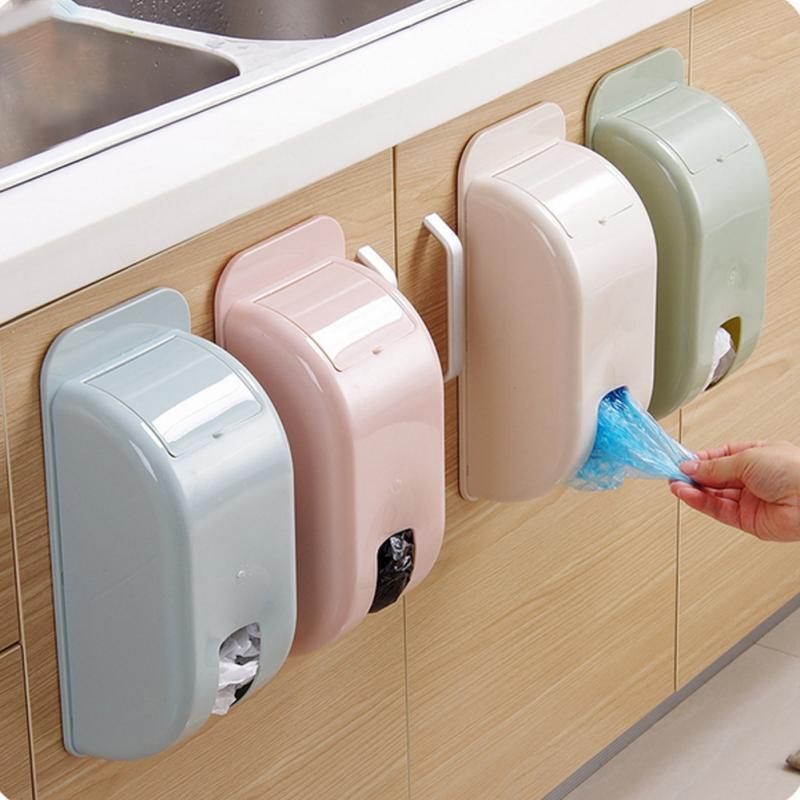 Hộp Đựng Gọn Túi Nilon, Túi Đựng Rác Dán Tường Không Cần Khoan Đục Dính Cực Chắc