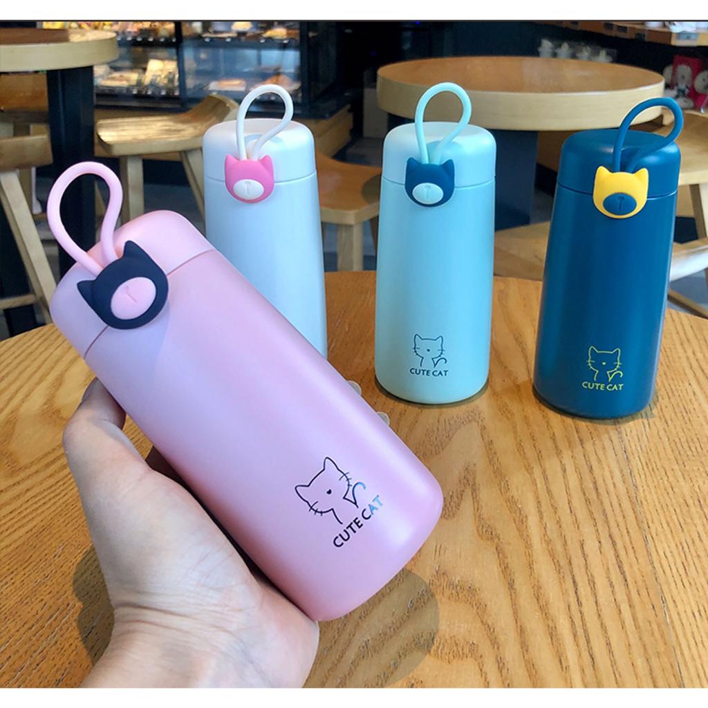 Bình giữ nhiệt mini Cute Cat xinh xắn, bình giữ nhiệt dễ thương 270ml
