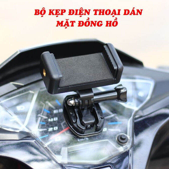 Kẹp điện thoại dán lên mặt đồng hồ xe máy, có đế cài dễ tháo lắp ,kèm miếng dán 3M siêu dính ( hàng chính hãng)
